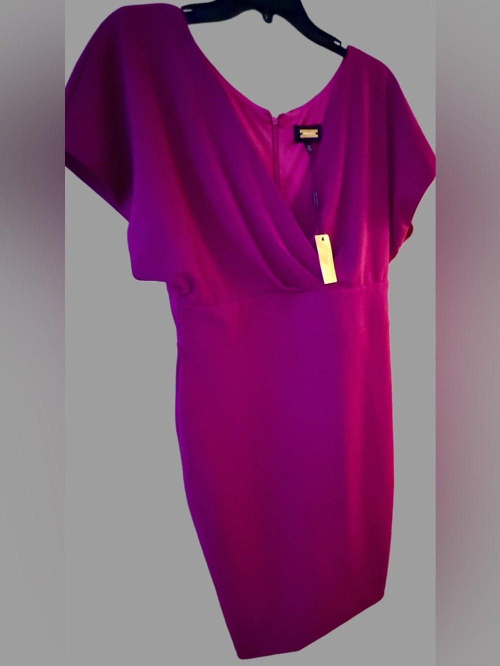 Alexia Admor Fuchsia Midi Wrap-Front Dress